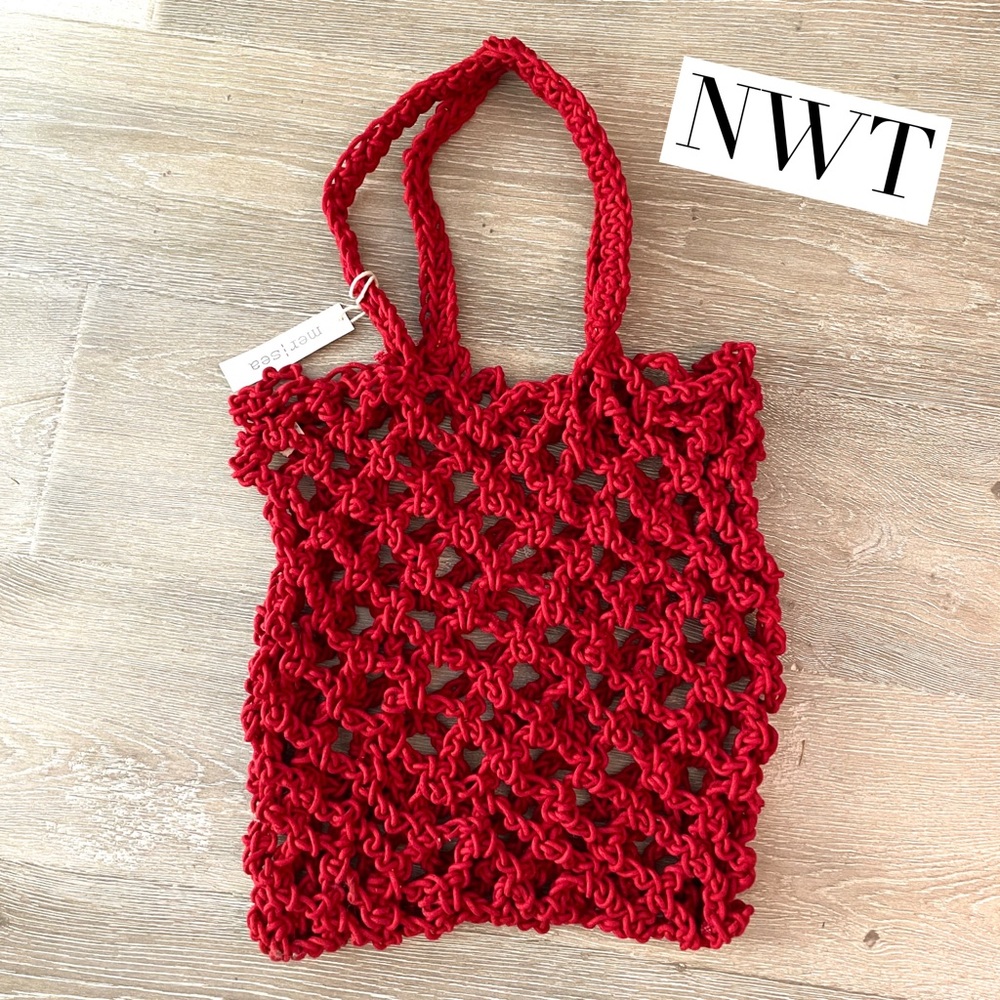 NWT Mer-Sea RED Crochet Tote